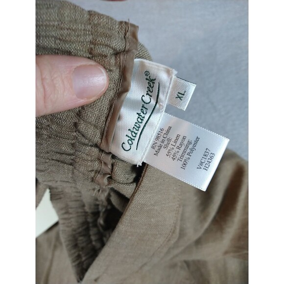 NEW Coldwater Creek Comfy Linen Rayon Pull On Pants Women's XL Brown - Picture 8 of 9